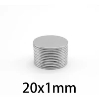 5102050100200pcs 20x1 mm strong powerful magnets 20x1mm round search magnet 20mm x 1mm permanent neodymium magnet disc 201