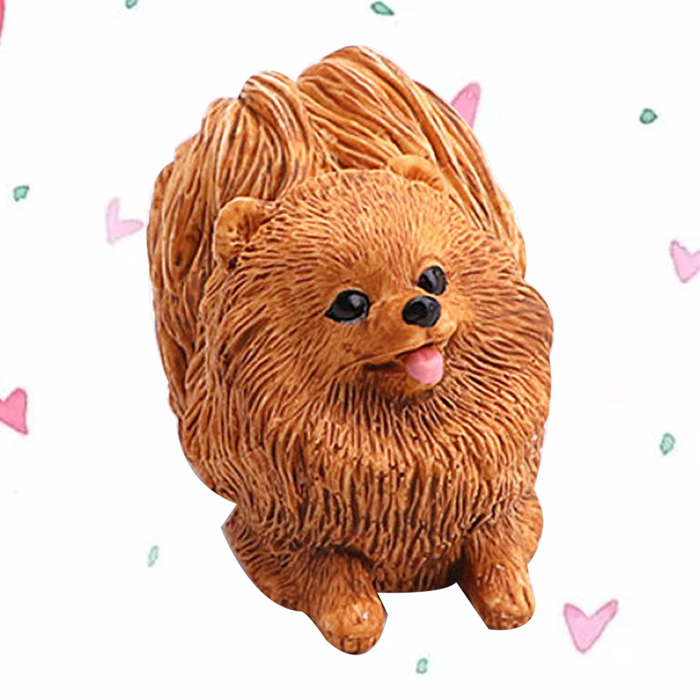 Детская однотонная модель животного мира собаки померанский шпиц фигурка