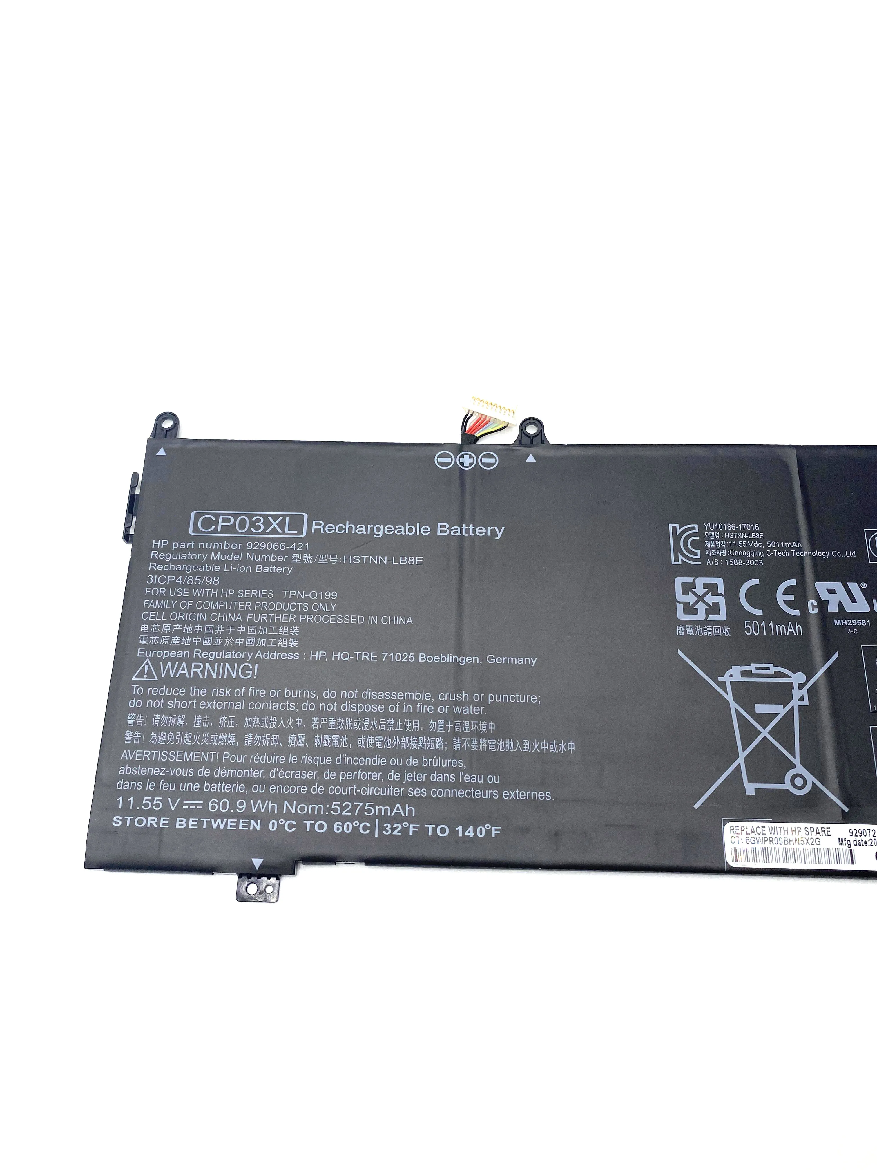 Оригинальный аккумулятор для ноутбука CP03XL HP Spectre x360 13-ae049ng ae040ng ae011ur ae052nr 929066 -421 929072