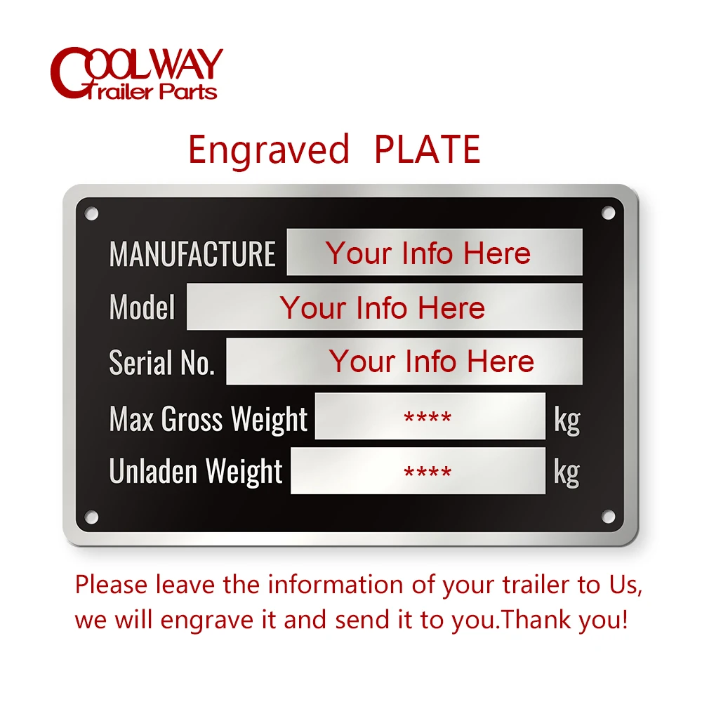 

Пустая или гравированная алюминиевая идентификационная бирка для прицепа, последовательная пластина GVWR, медицинские детали для автофургонов, аксессуары для кемперов