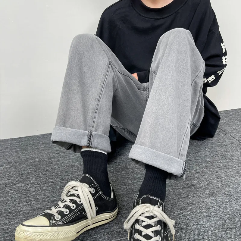 Summer 5 Colors Wide Leg Jeans Men Fashion Casual Straight Jeans Men Streetwear Hip Hop Loose Denim Pants Mens Trousers S-2XL