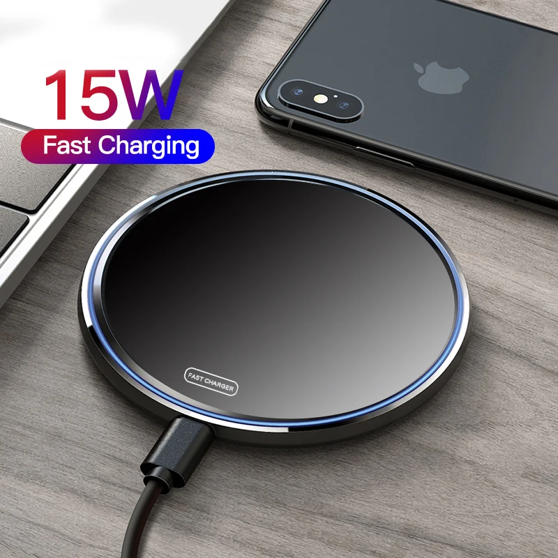 EONLINE 15W Wireless Charger For iPhone 14 13 12 11 Max XS XR 8 Plus Mirror Qi Wireless Charging Pad For Samsung S9 S10+ Note
