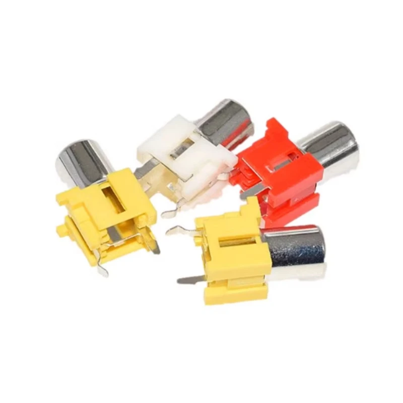 

AV-8.4-6 Прямые ножки AV Same Core Розетка 3-контактное сиденье RCA с одним отверстием для печатной платы Сварная аудио и видео гнездовая розетка