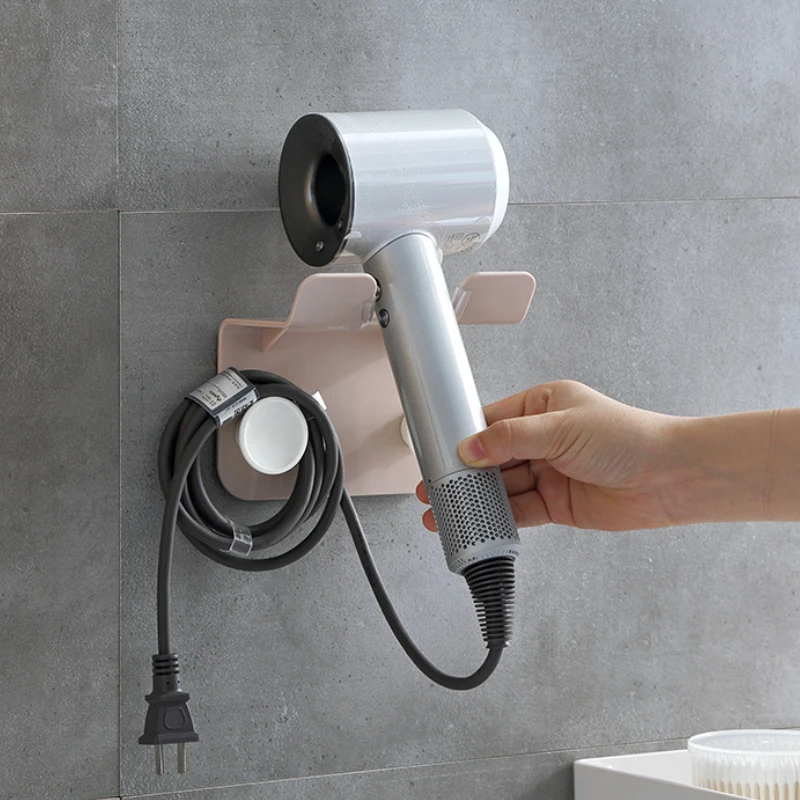 

Минималистичный держатель для фена, настенные полки, стеллаж для хранения, стеллаж для фена для туалета, стеллаж для дома, ванной, настенный ...