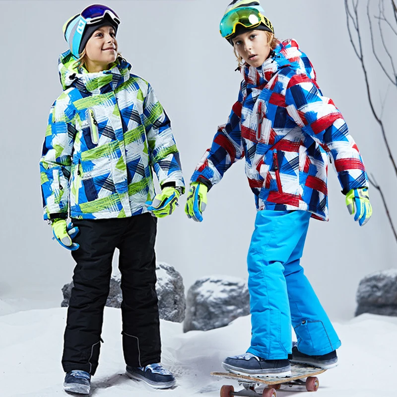 

Windproof Children Snow Suits Winter Warm Boy Sets Hoodie Fleece Baby Girls Clothing Sets Jacket Pants Kids Ski Costumes Clothes
