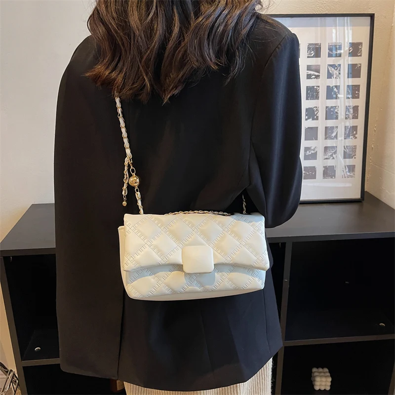 High Quality Luxury Women Brand Plaid Quilted Crossbody Bag Fashion Chain Flap Messenger Bag For Women Versatile Fashion Trendy