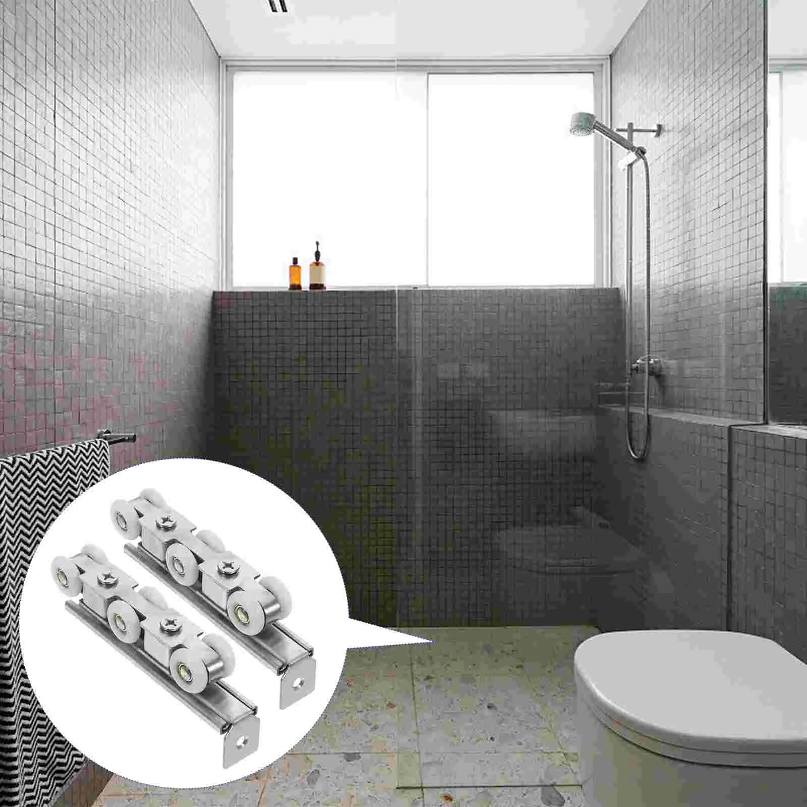 

1 шт., направляющие для раздвижных дверей, 6 колес