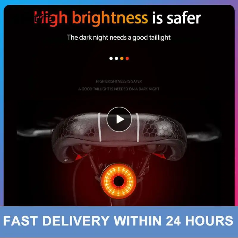 

Smart Bicycle Rear Light Auto Start/Stop Brake Sensing IPx6 Waterproof USB Charge Cycling Tail Taillight Bike Light Accessories