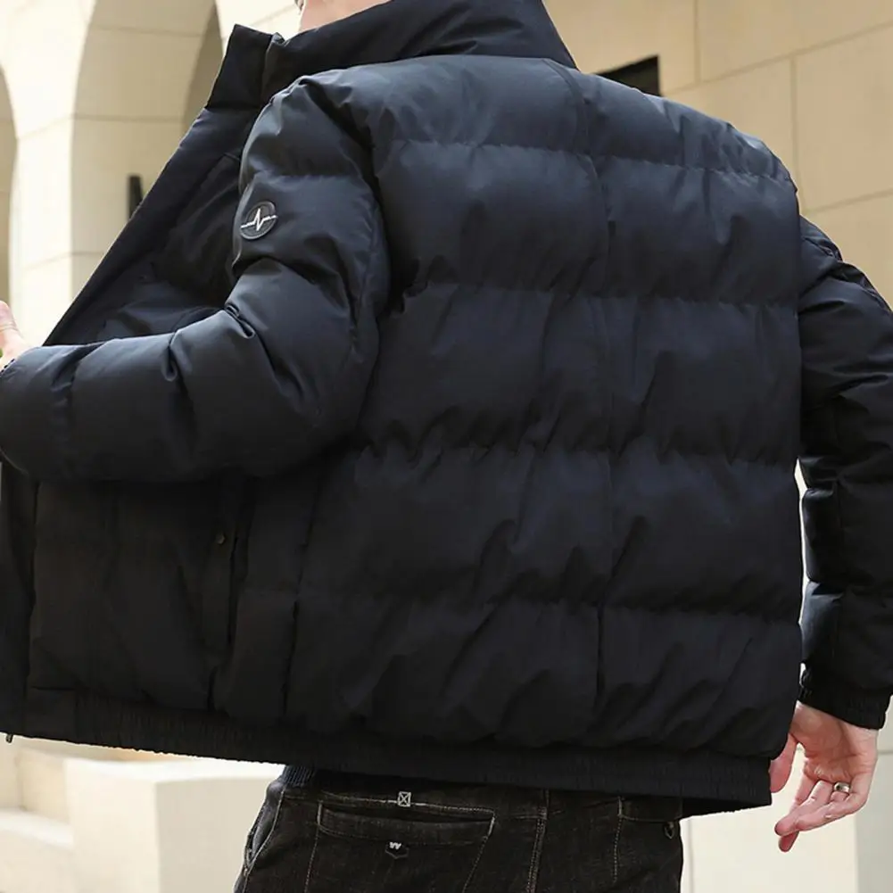 Fashion Winter Coat 3D Cutting Down Jacket Long Sleeve Men Winter Thickened Puffer Padded Outwear Coat  Warm