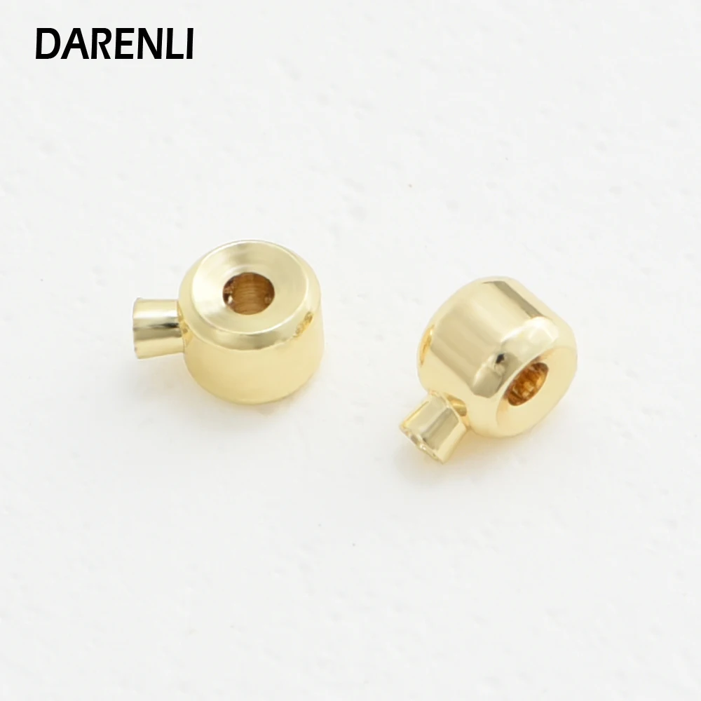 DARENLI 20 шт. позолоченные латунные бусины-разделители с застежкой DIY аксессуары для