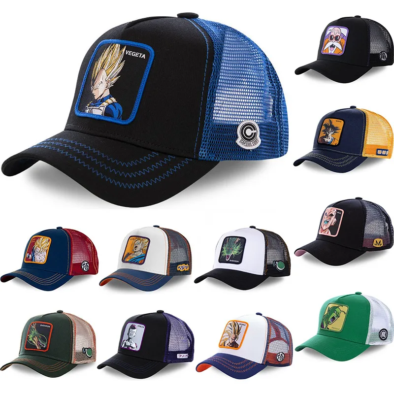

New Brand DRAGON BALL Animation All Styles Snapback Cotton Baseball Cap Men Women Hip Hop Dad Mesh Hat Trucker Hat