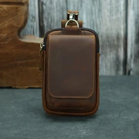 mens fanny pack luxury men wallets retro biker hook belt bag genuine leather purse male handbags card bag