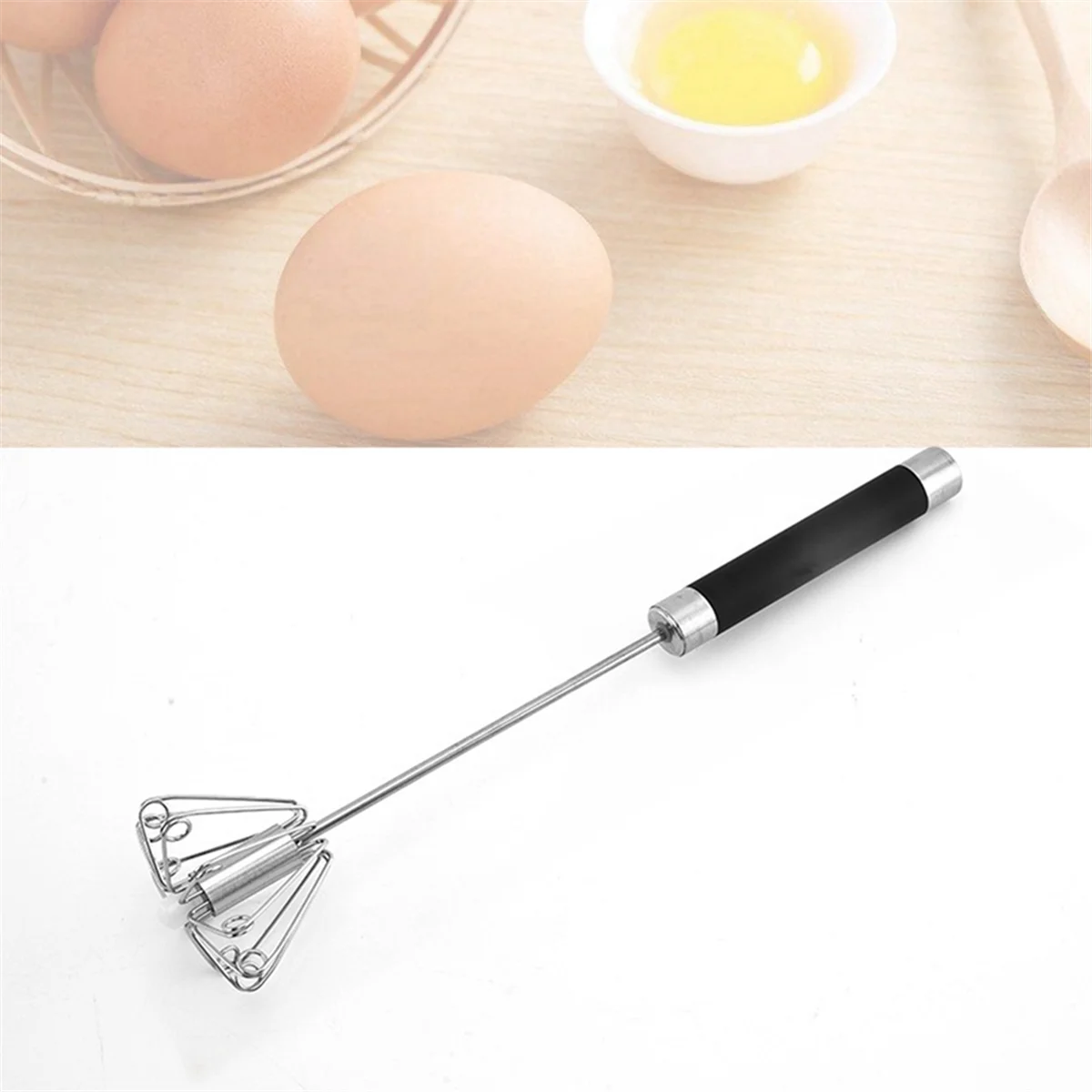 Вращающийся кухонный миксер из нержавеющей стали ручной венчик для взбивания