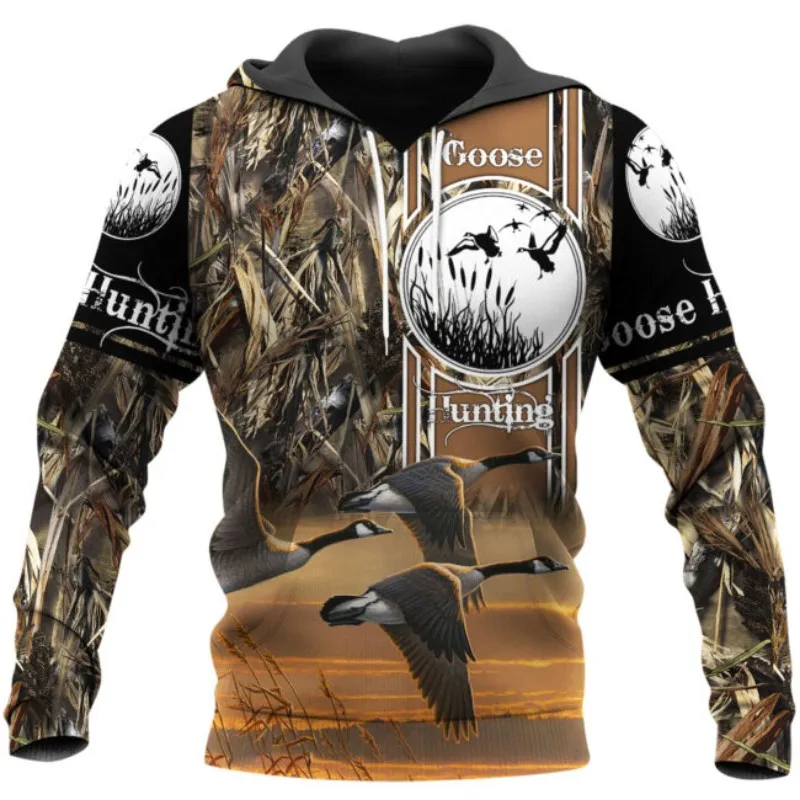 

Fashion Goose Hunting Camo 3D Print Hoodie Casual Street Element Zipper Hoodie Autumn Winter Long Sleeve Sweatshirt