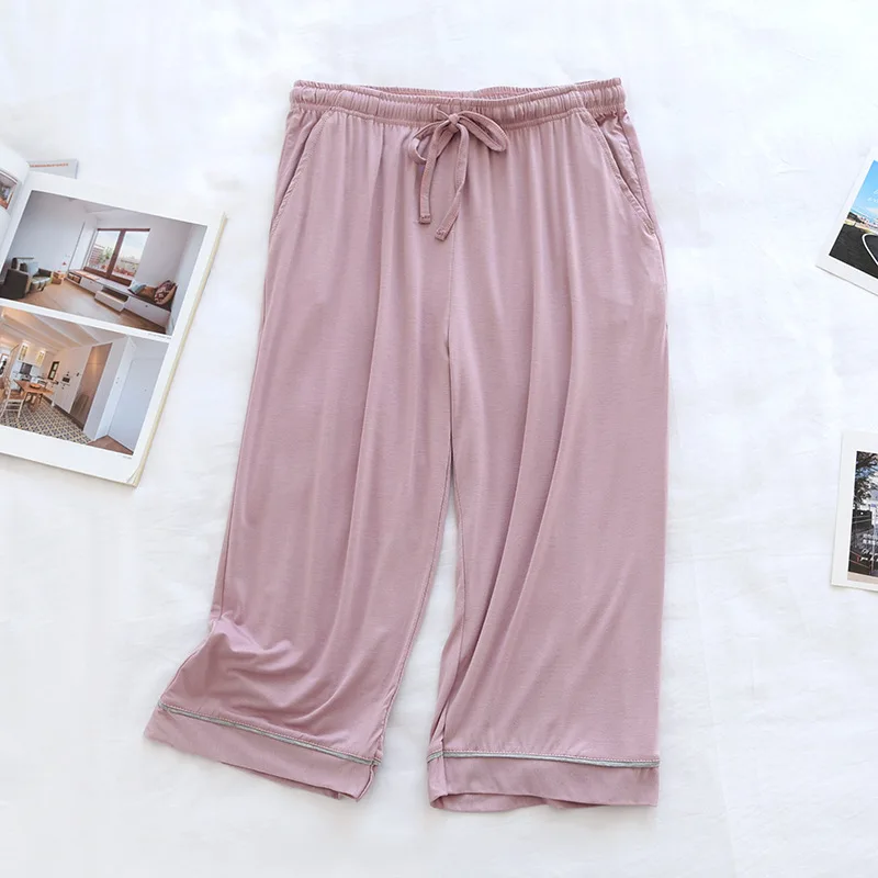 Modal Thin Ladies Pajama Pants Sleeping Trousers Women Calf-length Sleep Bottoms Lounge Wear Female Sleep Pants Spring Summer