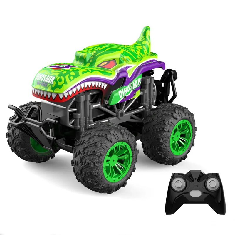 

RC CAR 1:18 2.4g Remote Control Shark Head Monster-Car 360 Degree Rotating Dance Stunt Spray Car With Lights Kids Toy Gifts