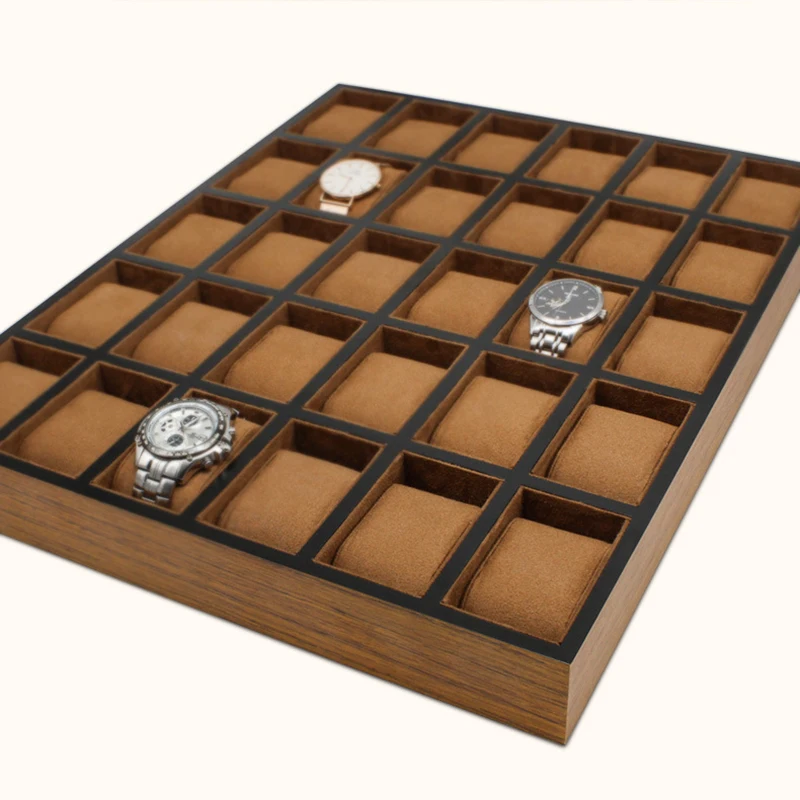 Wooden Watch Box Display Cabinet for Watch Store Hard Wholesale Watch Boxes Storage Organizer Box Showcase Watches Stand Pillows
