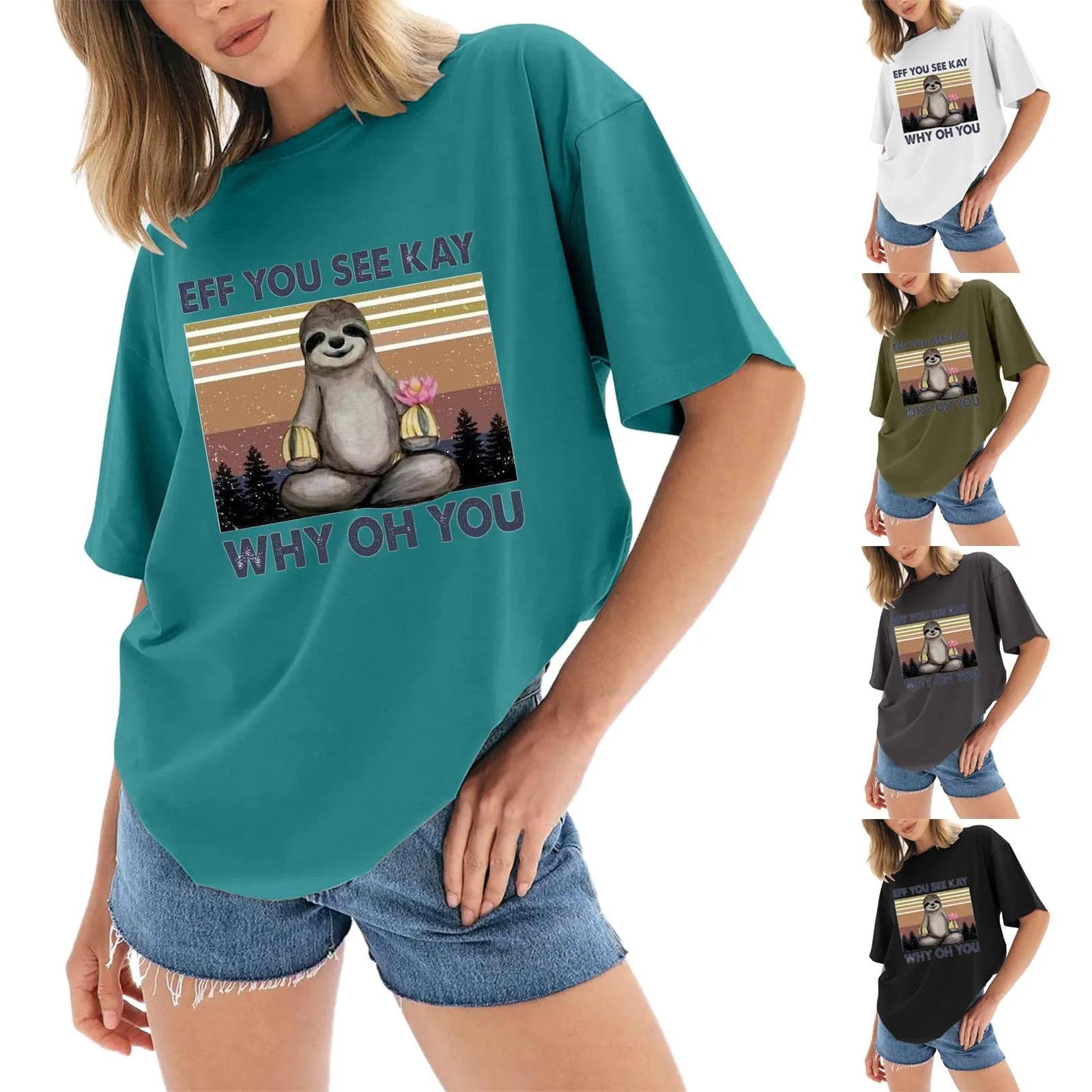 

Футболка женская оверсайз, с круглым вырезом и коротким рукавом