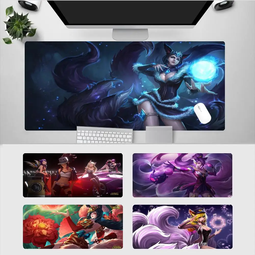 

Xxl Mouse Pad Gamer Ahri League Of Legends Notebook Laptop Pc Office 900X400 LOL Kawaii Gaming Accessories Mousepad Desk Mat