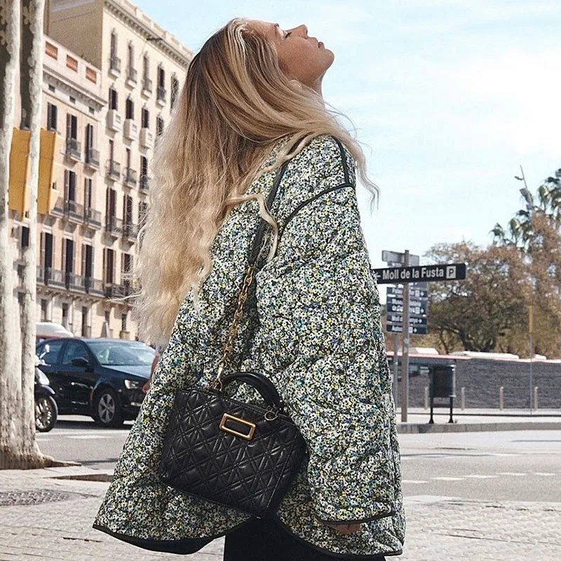 Ardm Fashion Boxy Oversized Silhouette Green Casaco Feminino2021 Contrast Piping And Trim Flap Front Pockets Winter Jacket Women