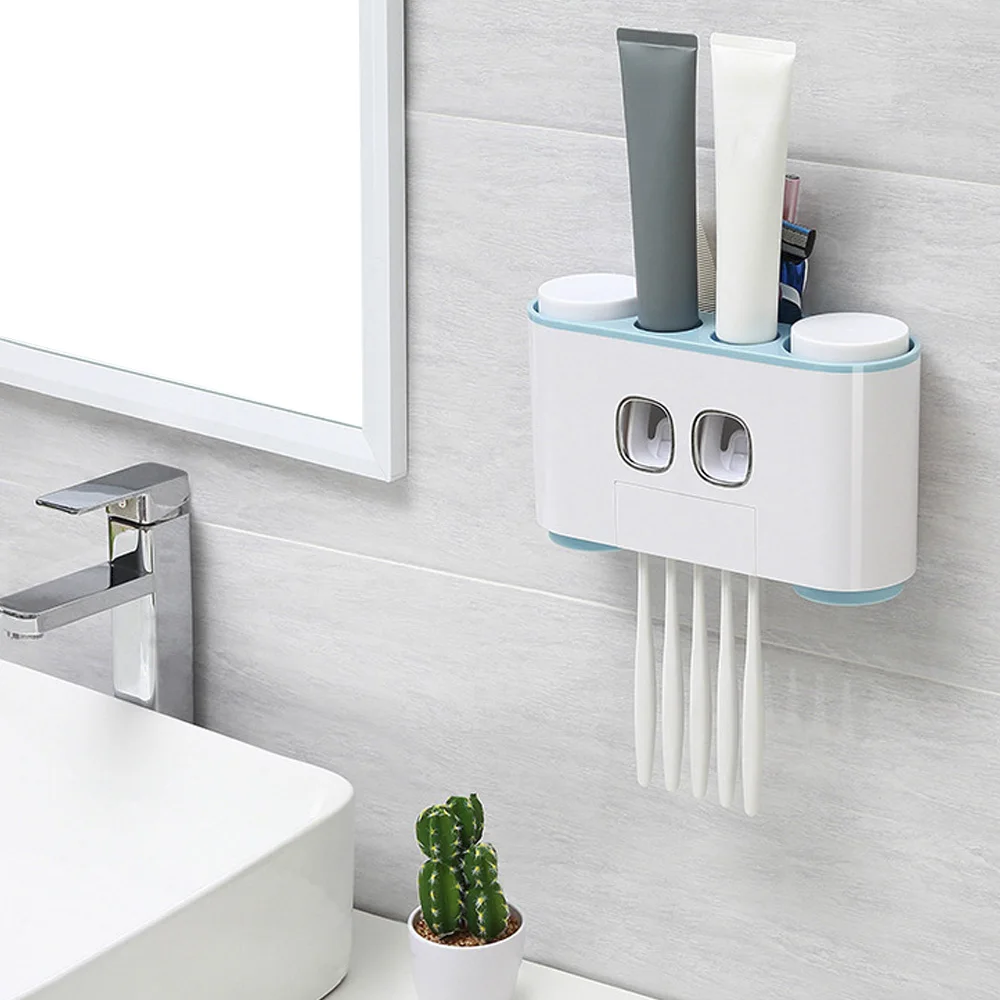 

Toothbrush Holder Wall Mounted Bathroom Accessories Toothpaste Squeezers Automatic Toothpaste Dispenser
