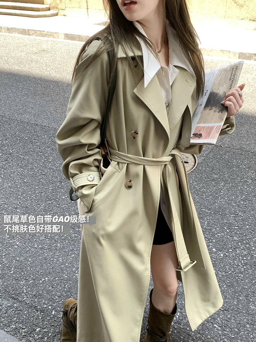 

European design High fashion fall winter Woman Long Trench Coat Streetwear Cloak windbreak overcoats