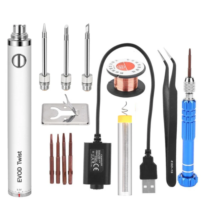 

15W Electric Soldering Iron with USB Charge Soldering Iron Kit Set Battery Powered Soldering Wireless Solder Iron Welding Tool
