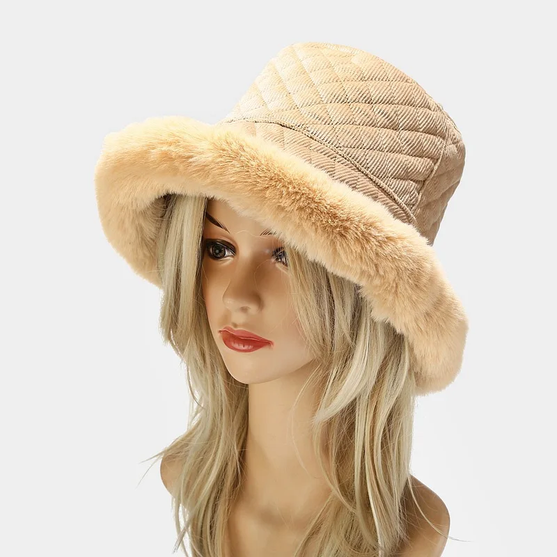 

Bucket Hat Women Winter Warm Flutty Thick Holiday Outdoor Accessory For Young Lady