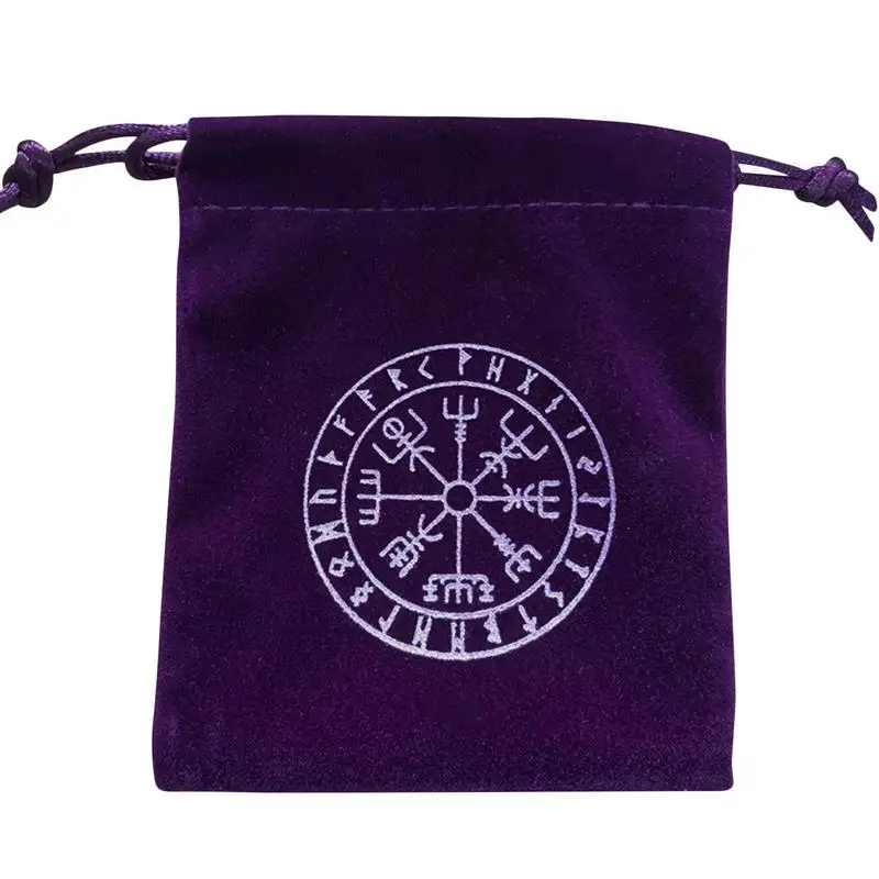 

Printed Velvet Tarot Card Storage Bag with Drawstrings 3.54x4.33in Oracle Deck Holder Bag for Tarot Enthusiasts Hand Gift Bags