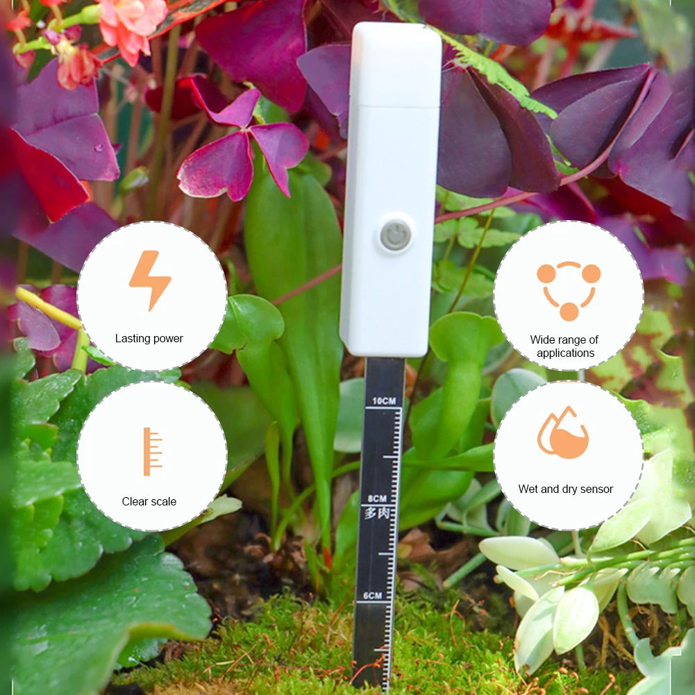 

Plants Soil Moisture Meter Lawn Potted Humidity Sensor Portable Greenhouse Detector Flower Farm Reminder With Flashing Light