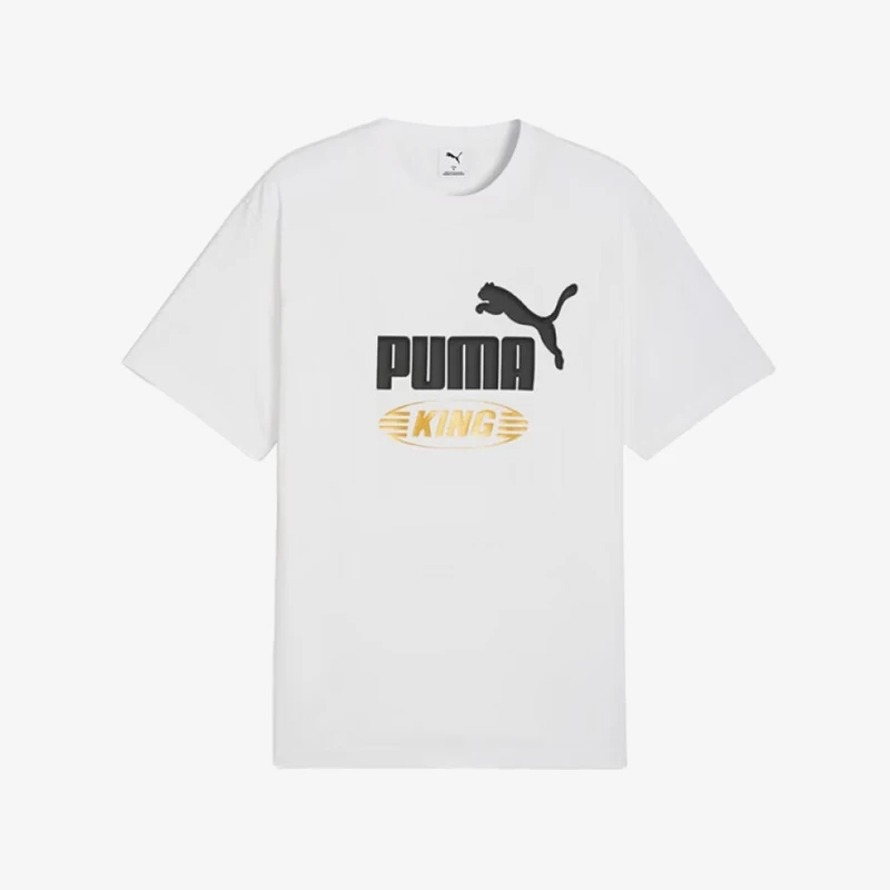 Фото Оригинальная футболка Puma King с принтом и короткими рукавами, новая мужская и женская повседневная футболка с короткими рукавами 636821-02 №1