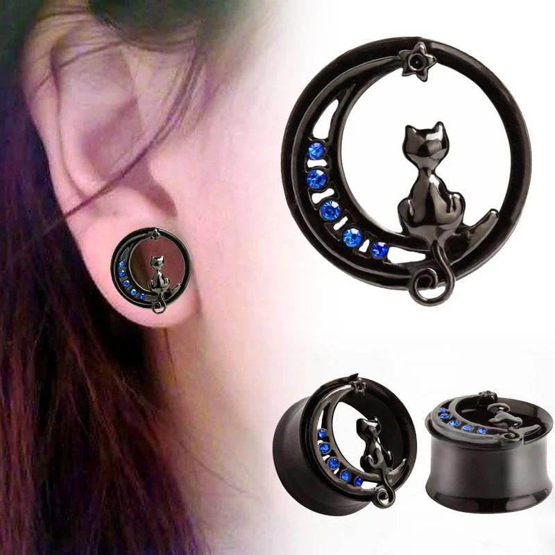 

1Pc Screw-fix Cat Tunnel Ear Plugs and Gauges Flesh Piercing Expander Plug Earrings