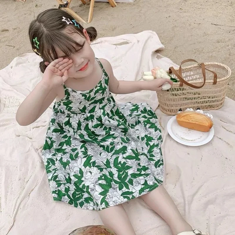 

Summer Girls for Dress New Princess Style Suspender Floral Casual Dress Teens Fashion Big Children Clothing Kids 7 9 3 10 Years