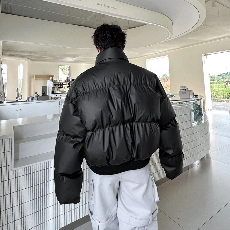 PFNW 2024 зимняя однотонная мужская хлопковая куртка с воротником-стойкой из плотной