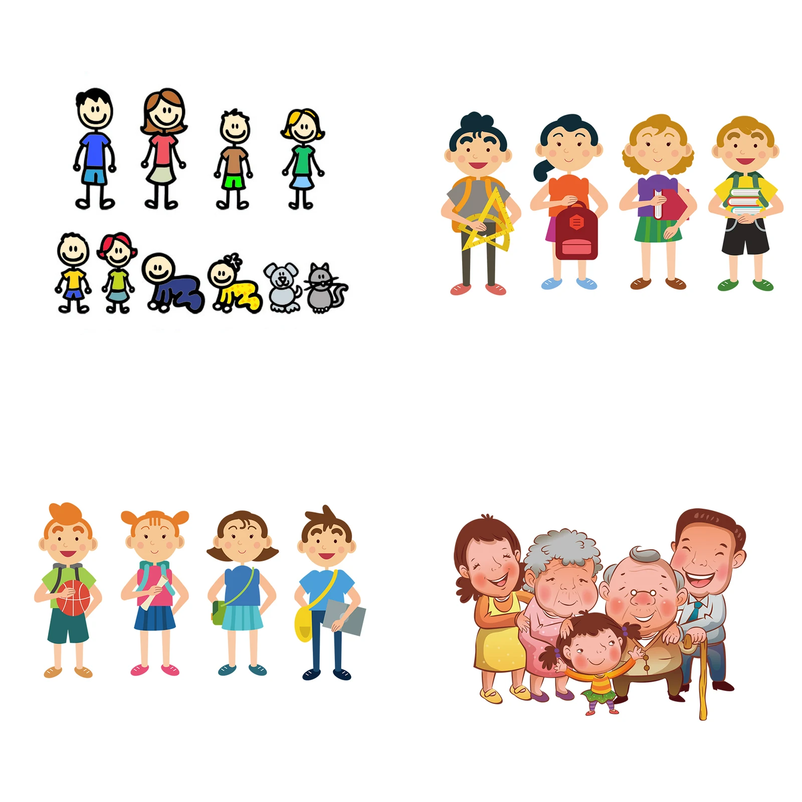 

Большие Семейные Цветные автомобильные наклейки, водонепроницаемые наклейки, оконные наклейки, автомобильное украшение, ПВХ для велосипеда, холодильника, двери, 20 см * 10 см