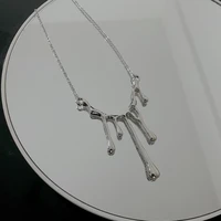 hip hop fashion water drop lava necklace for women long sweater chain jewelry gift