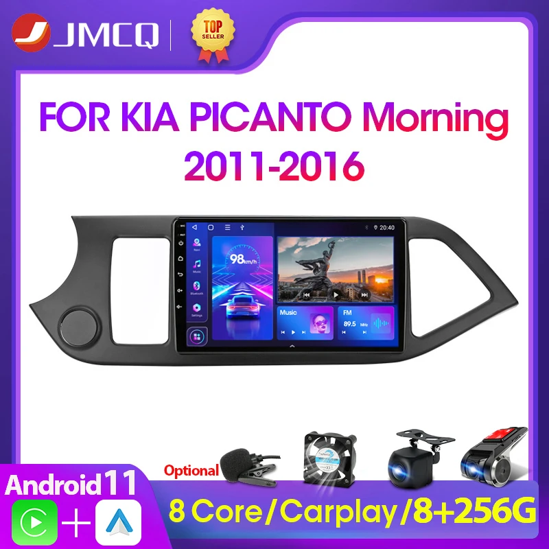 JMCQ 2din Android 11 Carplay Car Radio Multimidia Video Player For KIA PICANTO Morning 2011-2016 Navigation GPS IPS Head Unit