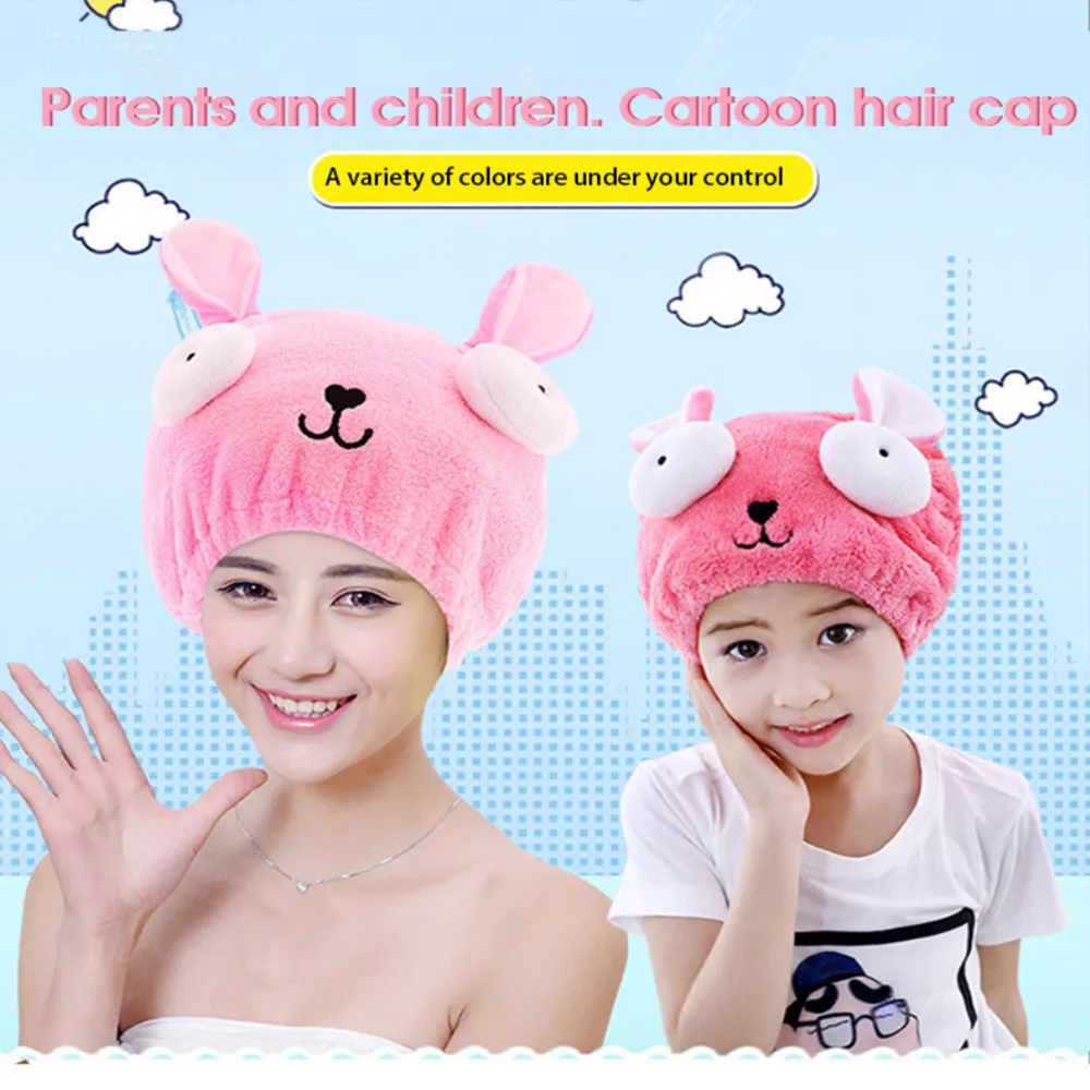 

Women Hair Drying Hat Quick-dry Hair Towel Cap Hat Bath Hat Microfiber Solid Towel Cap Super Absorption Turban Hair Dry Cap