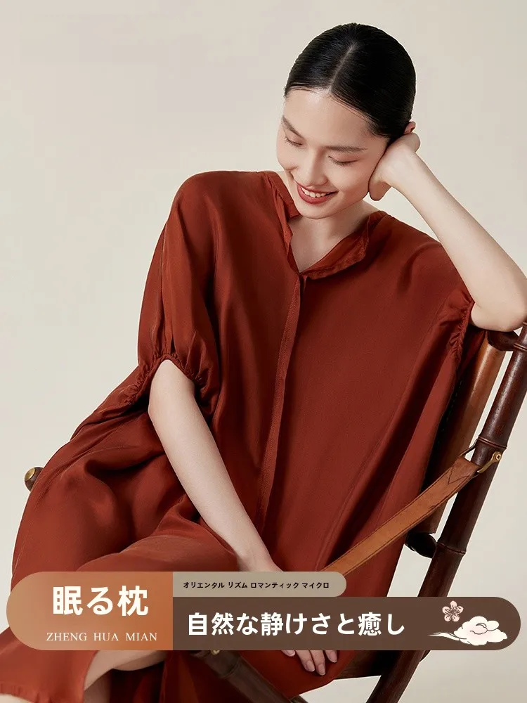 Верхняя ночная рубашка с дыней и для женщин лето 2024 новая статическая роскошная