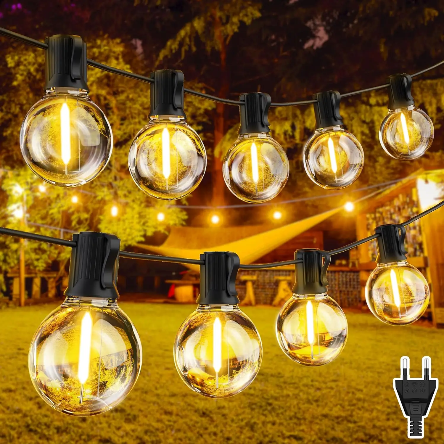 Уличные фонари Fairy Lighting 15 м 30 Lampoons G40 Водонепроницаемые пластиковые лампы с теплым