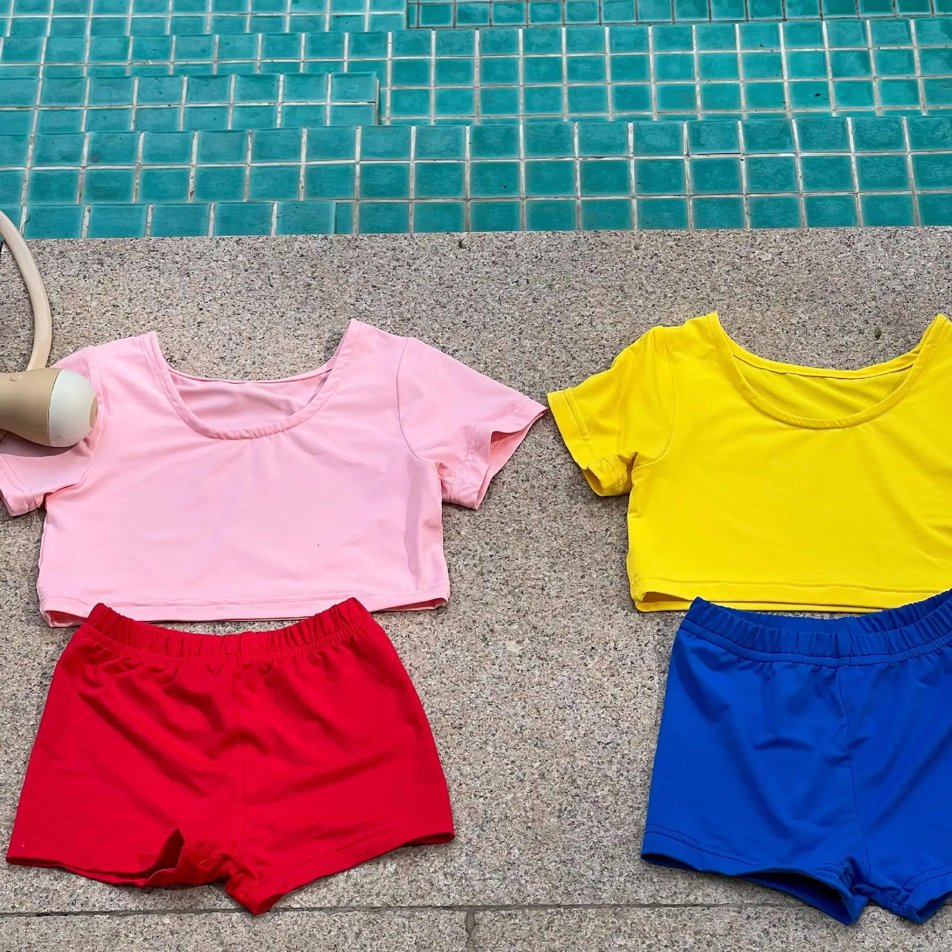 

deer jonmi 2023 Summer New Korean Style Baby Girls Chic Swimwear Sets Two pieces Toddlers Kids Backless Swimsuits