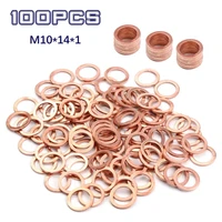 2050100pcs copper sealing washer gasket m10141 sump plug oil for boat crush washer flat seal ring fitting