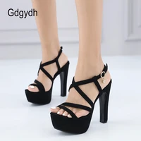 gdgydh sexy womens platform heeled sandals rhinestone summer dress high heel shoes for women buckle strap cross backless