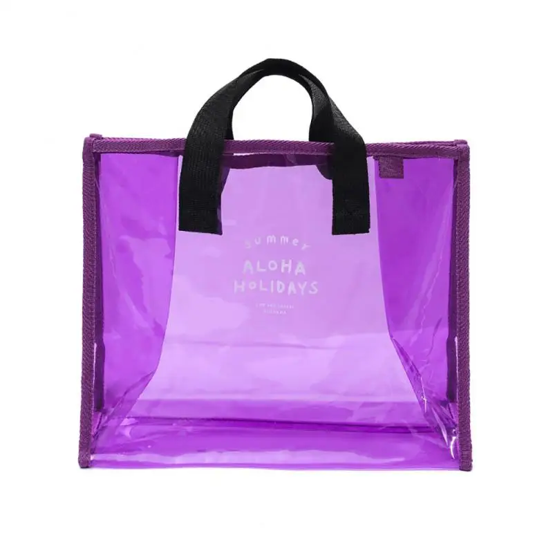 

Outdoor Fashion Transparent PVC Hand Carry Travel Portable Clothing Storage Swimming Beach Bag Handbag Korean Style For Travel