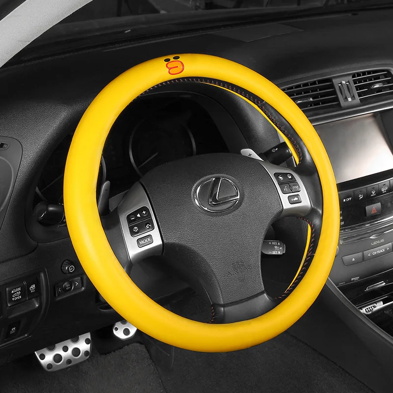 

Чехол на руль автомобиля, ультратонкий кожаный чехол на руль, с нескользящей поверхностью, милый защитный чехол