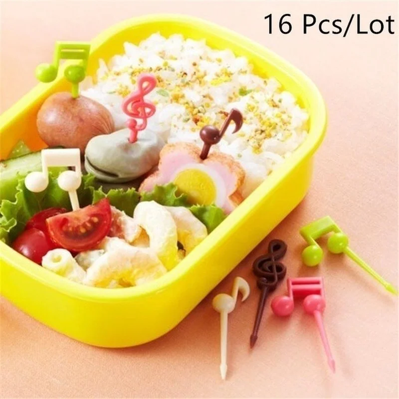 Novelty Plastic Cartoon Animals Ants Cats Musical Note Shape Food Fruit Fork Picks Set for Party Cake Dessert  Bento Accessories
