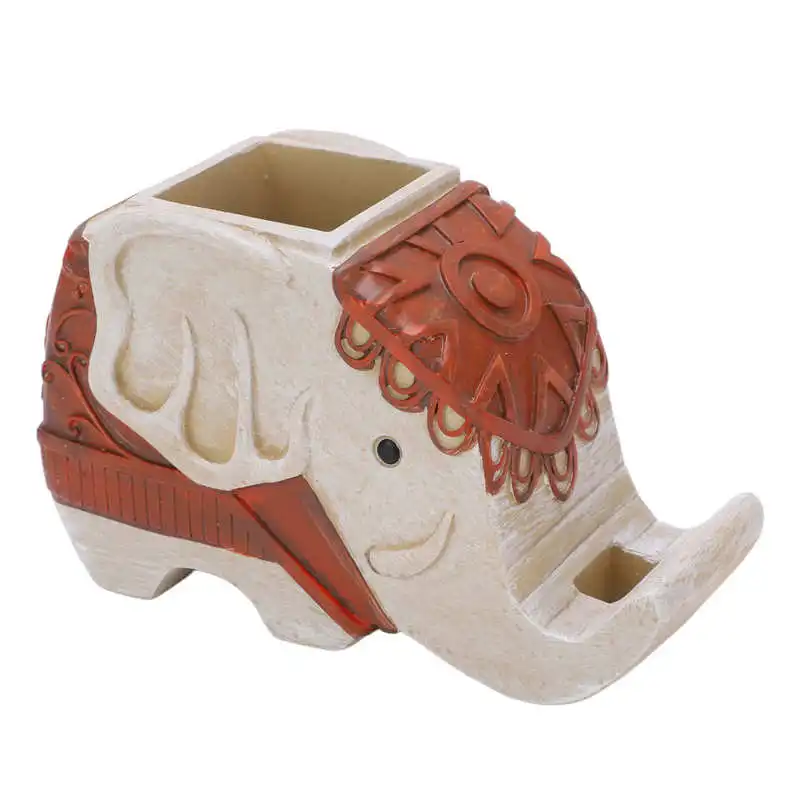 

Elephant Pen Container Scissors Storage Rack Synthetic Resin for Mobile Phone Support for Desktop Decoration