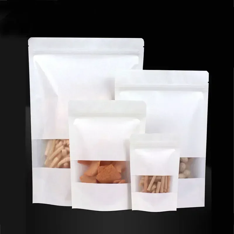 100 шт. белый матовый оконный мешок из крафт-бумаги самозапечатывающийся для сухих