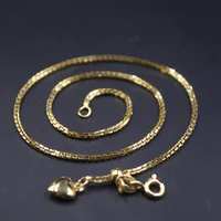 pure 18k yellow gold chain women lucky box link bracelet 10 6inch l