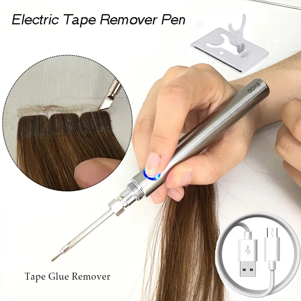 Electric Tape Remover Pen for Hair Flat Soldering Tip for Hair Extension No Battery USB Plug In Working 5V 2A Wig Tape Blue